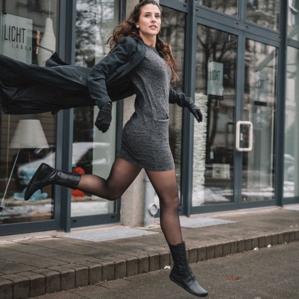 Barfußstiefel schwarz Damen elegant